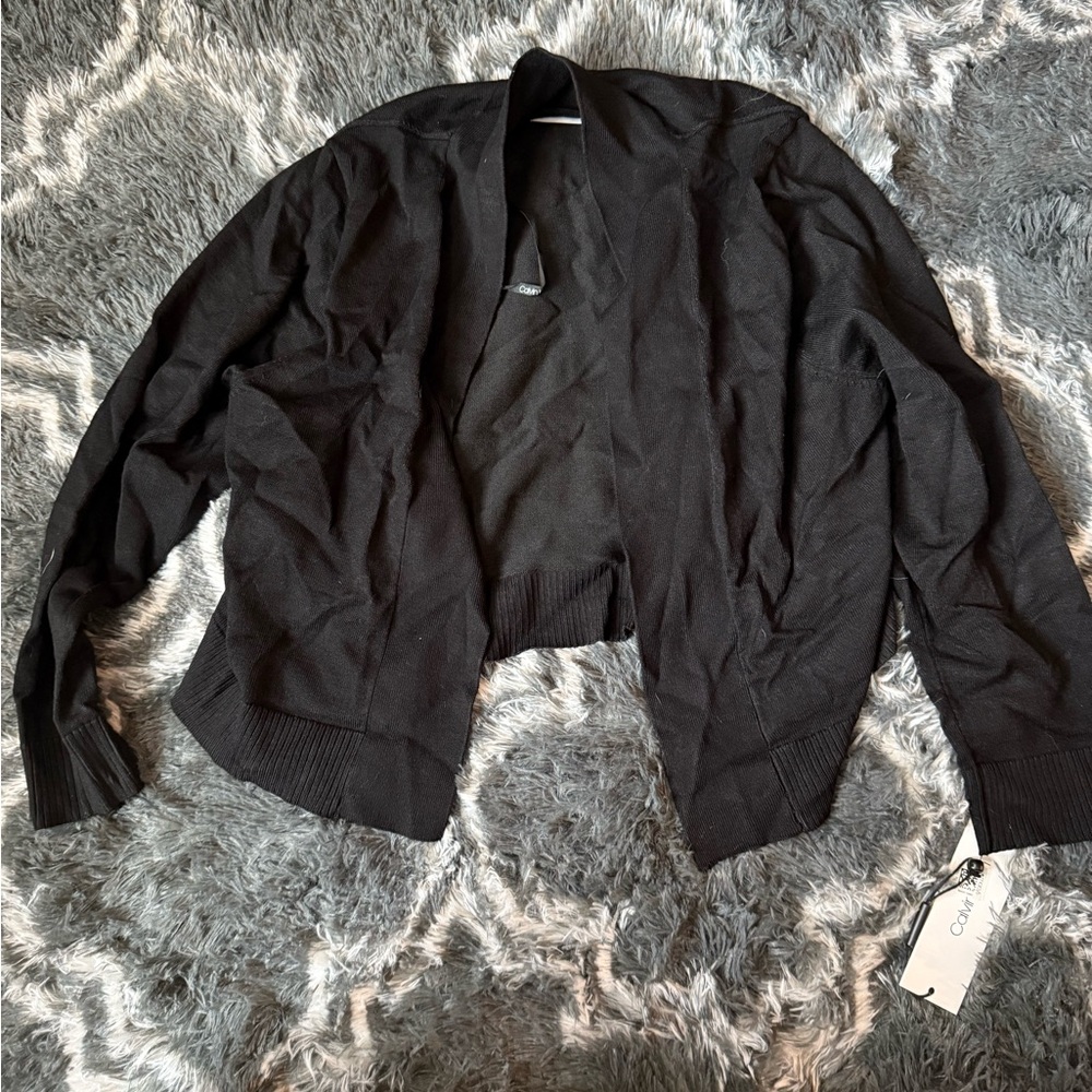 Calvin Klein Black Open Front Cardigan